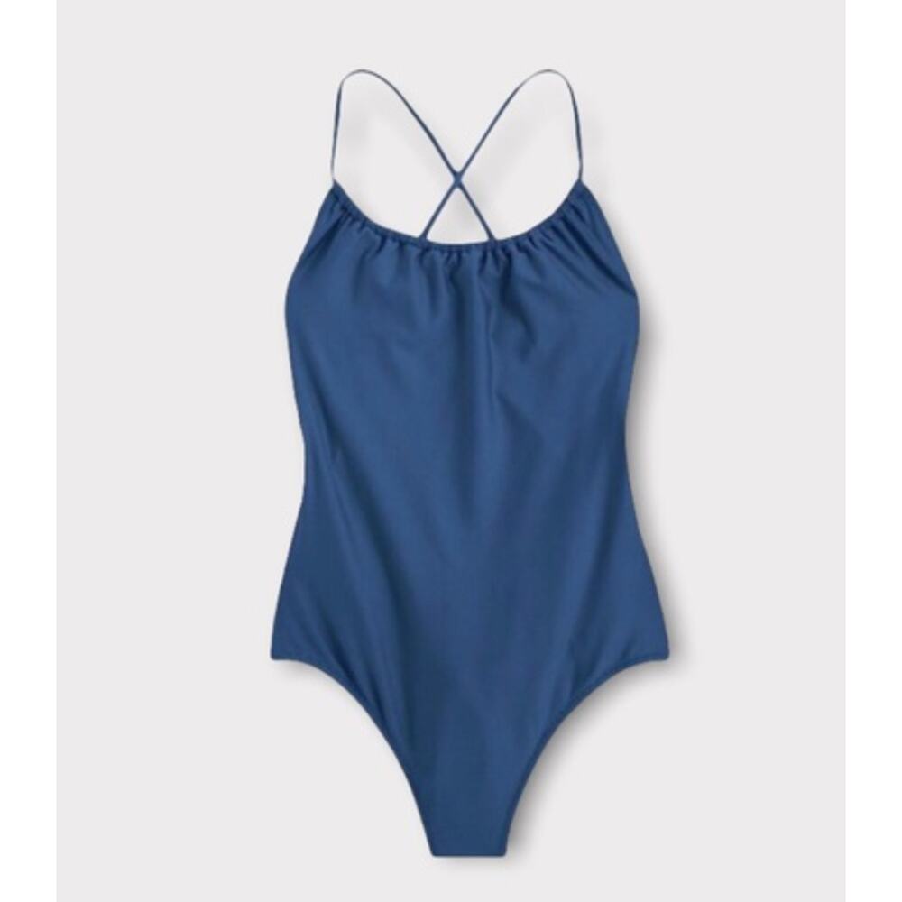 J.Crew Playa Rockaway ruched one-piece swimsuit Blue Size Large H8387
